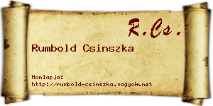 Rumbold Csinszka névjegykártya